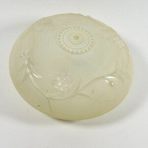 Vintage Frosted Glass Floral Grapevine Ceiling Light Shade Art Deco MCM
